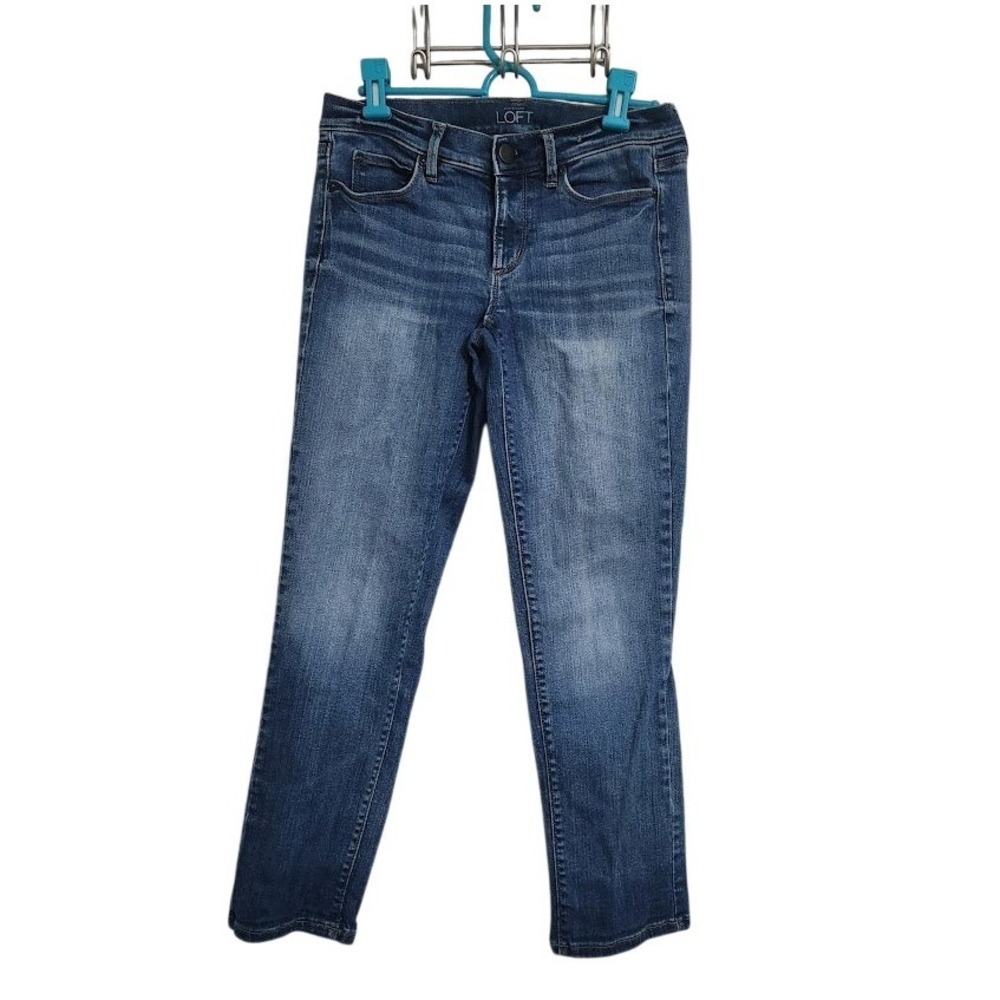 Ann Taylor LOFT Modern Crop Jeans Womens Size 2 Medium Wash Blue Denim Pants G22